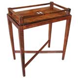 Antique An American Folk Art Mahogany & Rosewood Tray on Stand