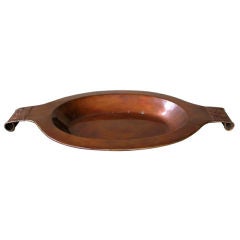 A large-Scaled English Arts & Crafts Copper Oval-Form Charger