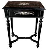 An Italian Neoclassical Ebonized Wood Dressing Table w/Inlay