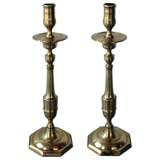 Antique A Large-Scaled Pair of English Victorian Brass Candlesticks