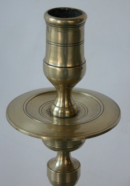 A Large-Scaled Pair of English Victorian Brass Candlesticks