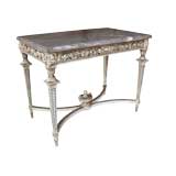 A Swedish Neoclassical Style Ivory Painted & Parcel-Gilt Console