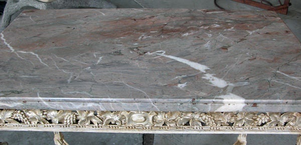A Swedish Neoclassical Style Ivory Painted & Parcel-Gilt Console