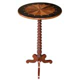 English William IV Walnut Circular Side Table w/Burlwood Inlay