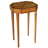 English George III Style Octagonal Satinwood Side Table w/Inlay