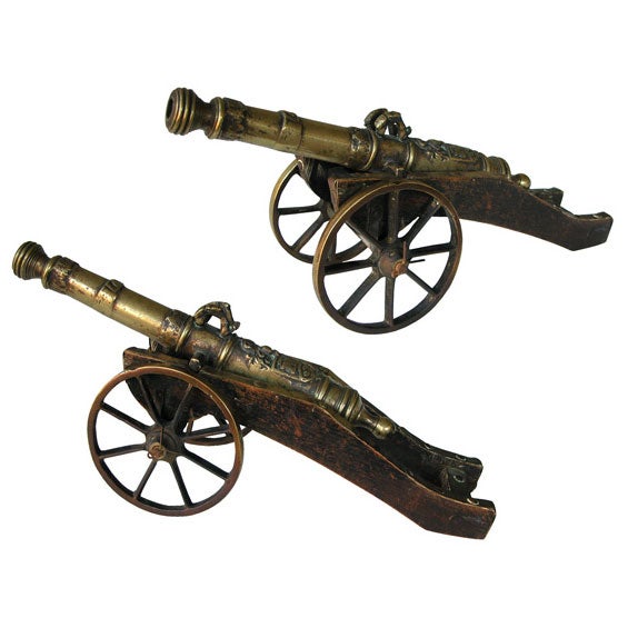 Well-Crafted Pair of Dutch Brass Replicas of 17thCentury Cannons