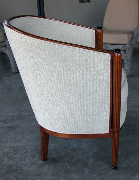 A Stylish Set of Four French Art Deco Walnut Club Chairs 3
