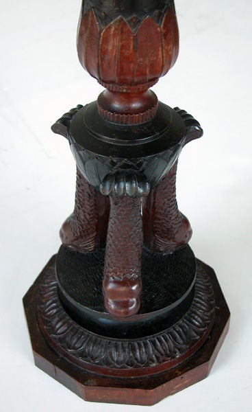 An Unusual Pair of Swedish Carved Wooden Pricket Sticks 3