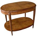 A Stylish Fernch Art Deco Amboyna Veneered Oval Center Table