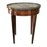Elegant French Louis XVI Style Rosewood Inlaid Bouilotte Table