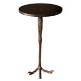 A Unique French Bronze Circular Ostrich Leg-Form Side Table