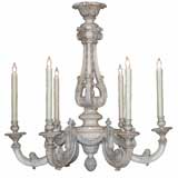 Elegant French Louis XVI Style Ivory Painted 6-Light Chandelier Elegant French Louis XVI Style Ivory Painted 6-Light Chandelier