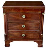 A Handsome Danish Neoclassical Mahogany 3-Drawer Commode