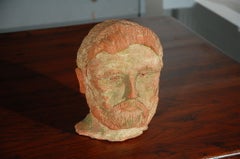 Early 20thc Terracotta Folk Art Head