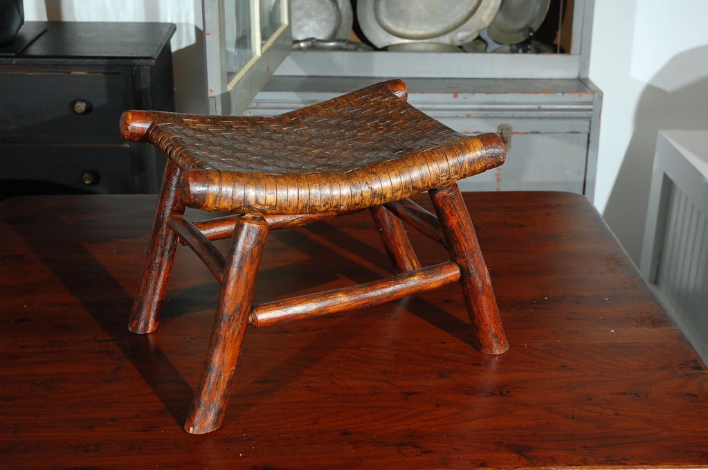 EARLY 20THC OLD HICKORY FOOT STOOL 3