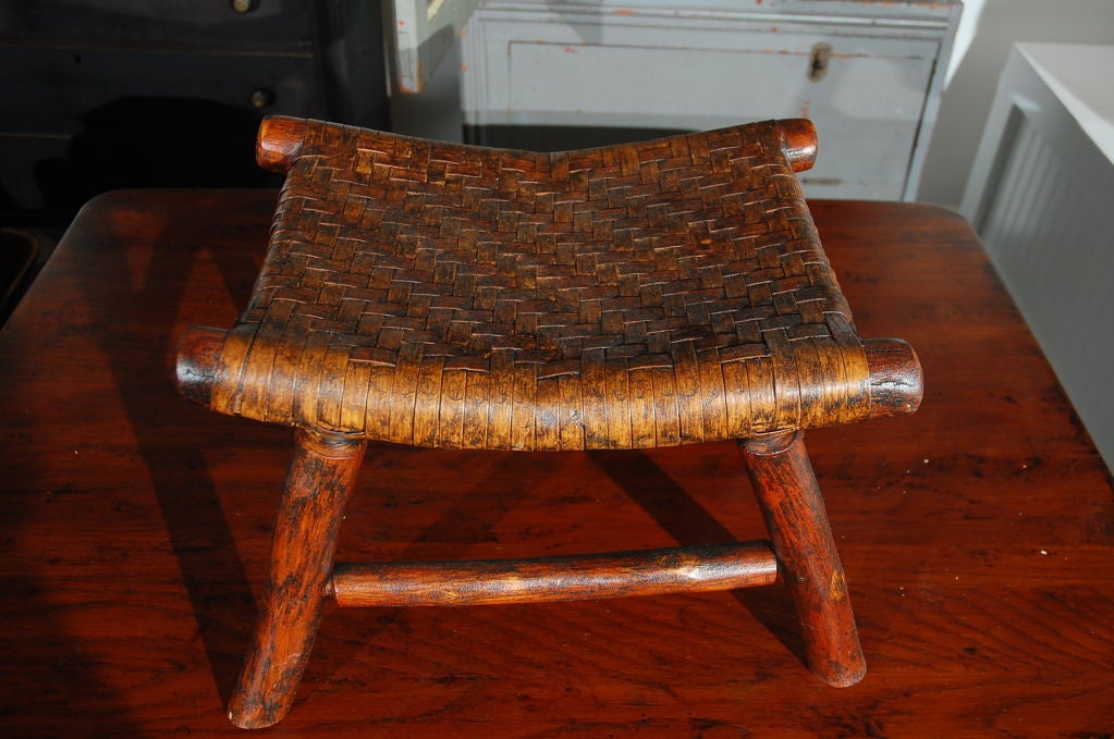 Hickory EARLY 20THC OLD HICKORY FOOT STOOL
