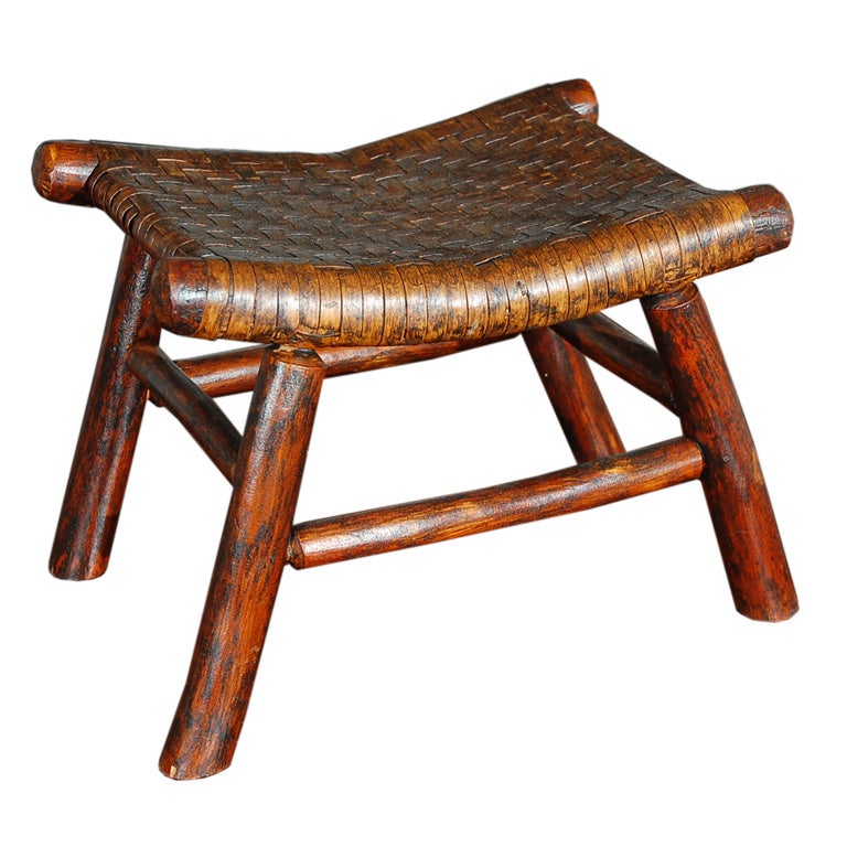 EARLY 20THC OLD HICKORY FOOT STOOL