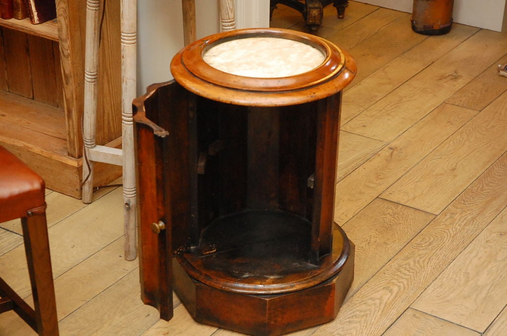Walnut Cylinder Cabinet with Marble Insert Top, Circa 1860