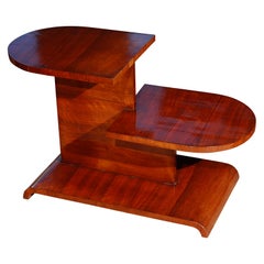 Italian Art Deco Step Table in Walnut, Circa 1930