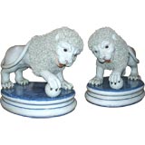 Pair of  Large Italian Ceramic Lions