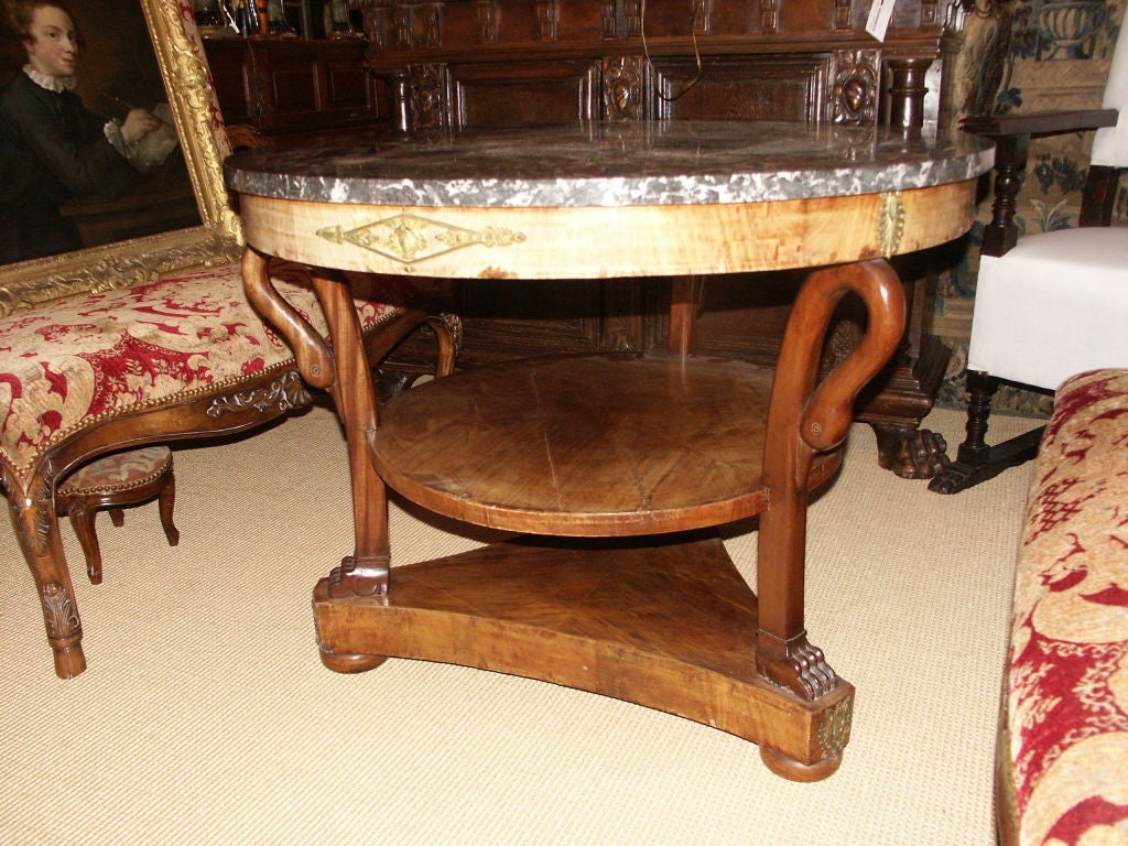 French Empire Table with Bronze Mounts
