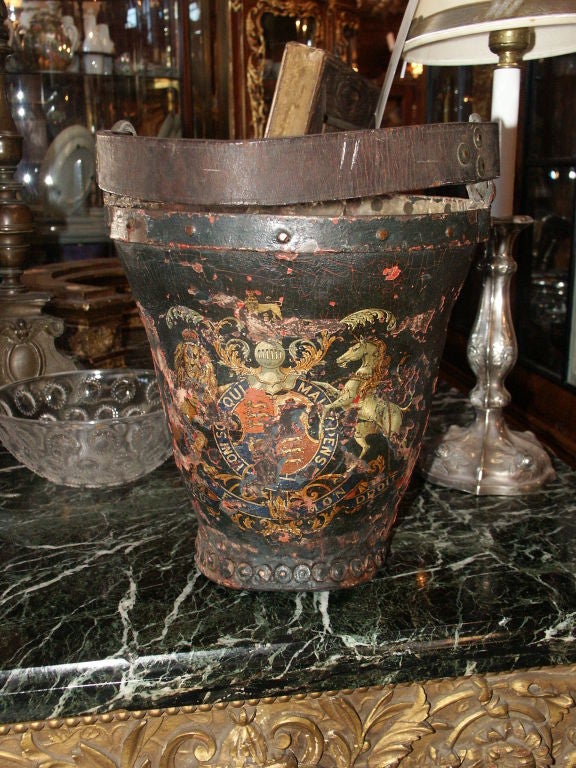 Great looking very distressed worn leather bucket