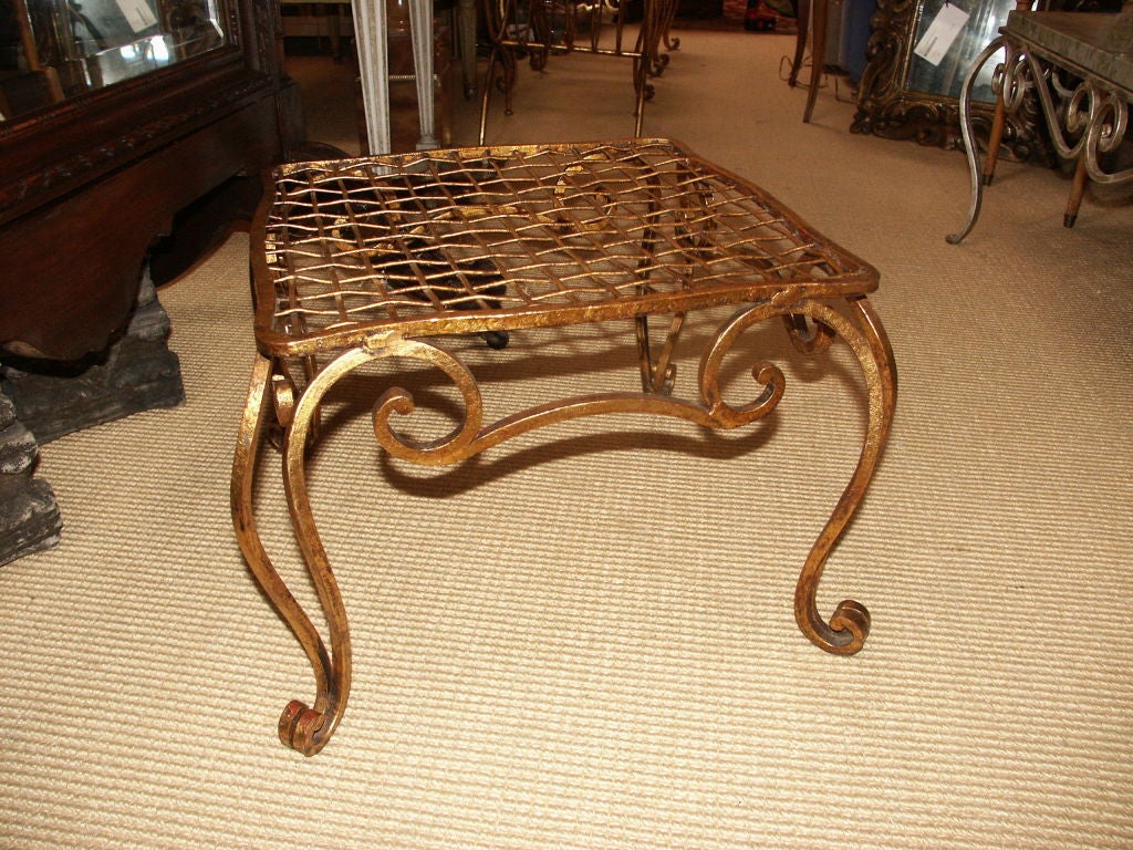 Gilt Iron Small Side Table by Jean-Charles Moreux