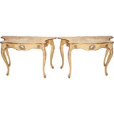 Pair of Italian Rococo Style Console Tables