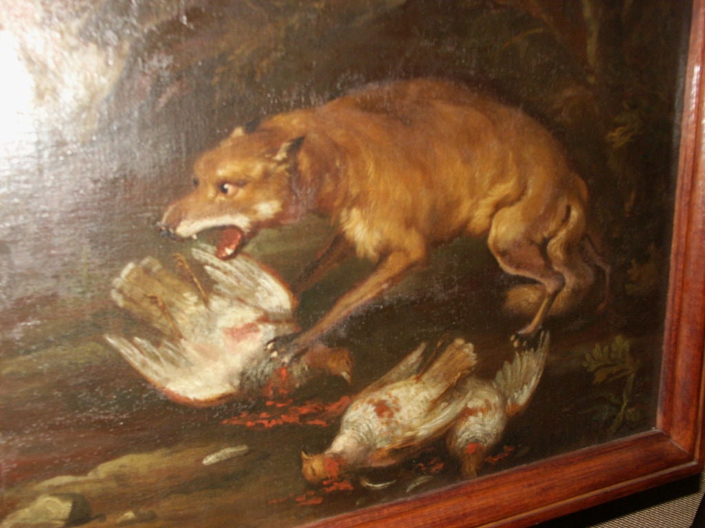 18th Century and Earlier Large Early Painting of Dogs For Sale