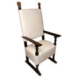 Large Scale Throne Chair with Giltwood Finials