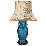 Vintage Asian Lamp in Turquoise