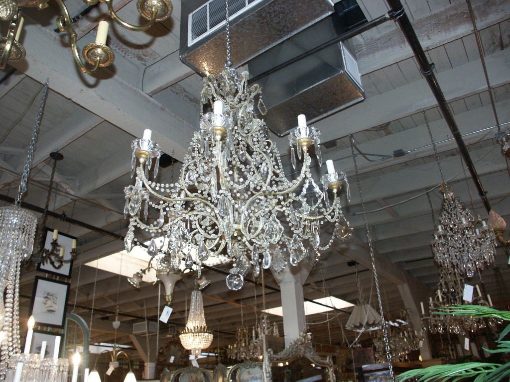 Italian beaded Chandelier With Giltwood