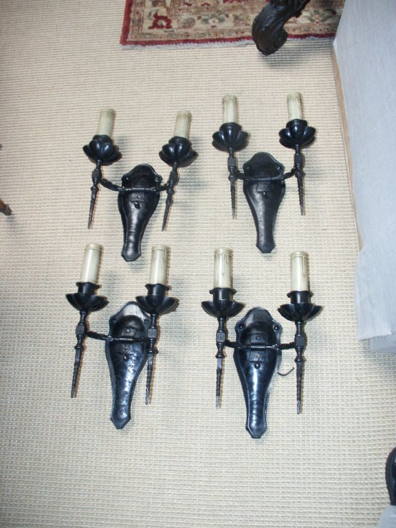 Set of Four Tuscan Or Spanish Med Style Sconces