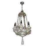 Antique Important Silver Repousse Chandelier By Caldwell