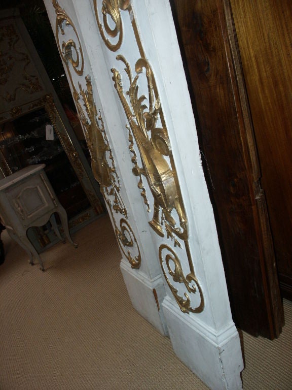 Tall Narrow Pair of Architectural Carved Panels With Music Theme For Sale 2