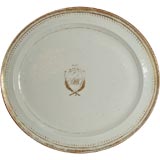 Unusually Large Chinese Export Platter with Gilt Decoration