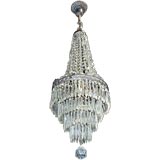 Tall Narrow Tiered Crystal  Chandelier