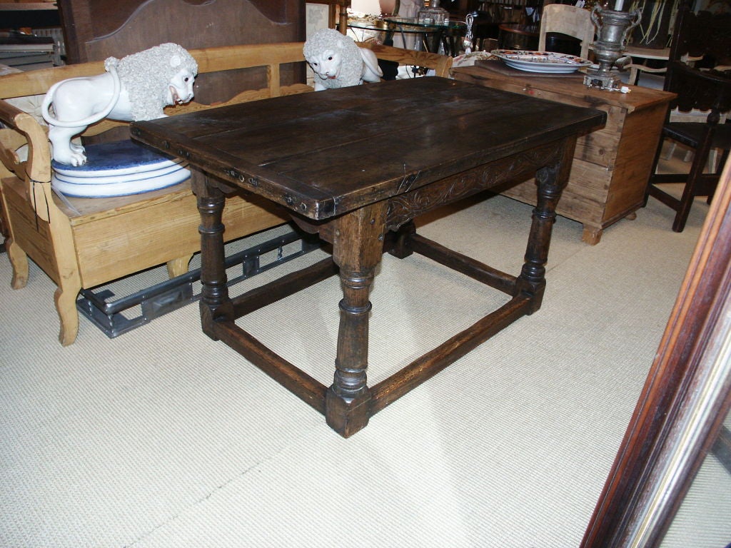 Jacobean Style Table With Thick Slab Top