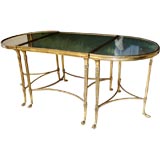 Classic Plateau Three Section Mirrored Coffee Table In Bronze