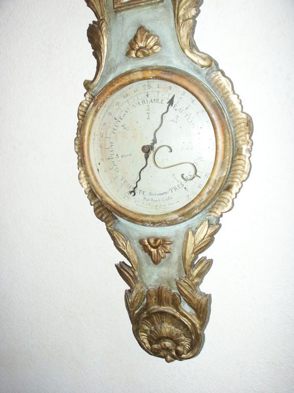 Beautiful antique barometer with great old painted surface