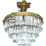 Antique Crystal and Bronze Belle Epoque Chandelier