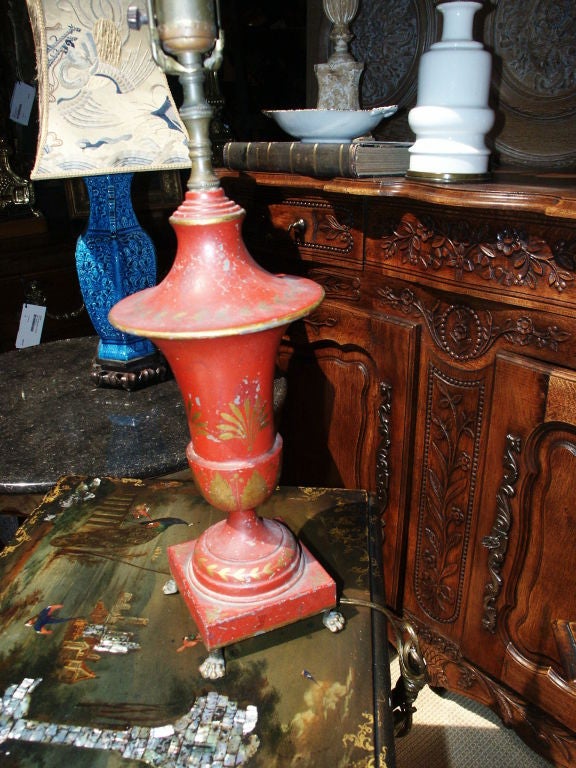 Red Tole Lamp