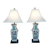 Pair of Antique Chinese Vases with Custom Lamp Bases