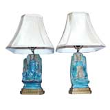 Pair of Asian Ceramic Figural Lamps