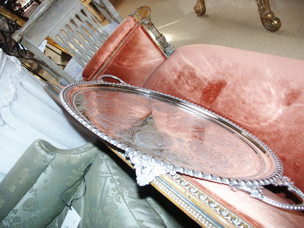 Large 19th C Silver Plated Tray by Henry Cornforth