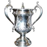 Large Sterling Silver Three Handled Vase or Trophy