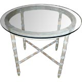 Faux Bamboo Table Base With White Wash Finish