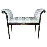 Antique Charming Painted English Regency  Window Bench