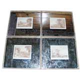 Set of Four Mirrored French Prints