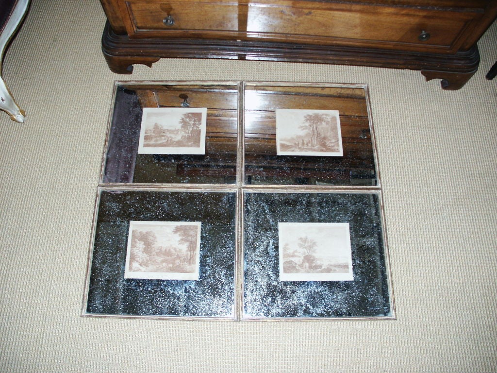 Set of Four Mirrored French Prints